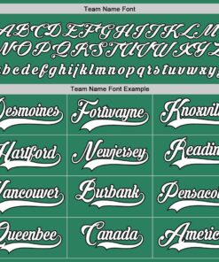 Custom Kelly Green White-Black Hockey Jersey Suit for daily life, Fabric: 95% polyester and 5% spandex, Regular fit, Stitch Color: automatically matched based on patterns